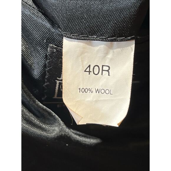 Harris Tweed Jos A Bank 40R Black Gray Herringbone Blazer Sport Coat Jacket - Picture 16 of 16